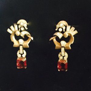 Vintage Mazer Bros.(Jomaz) Sterling Paste Earrings
